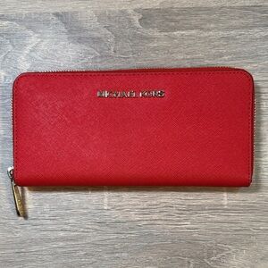 Michael Kors Zip-Around Leather Continental Wallet